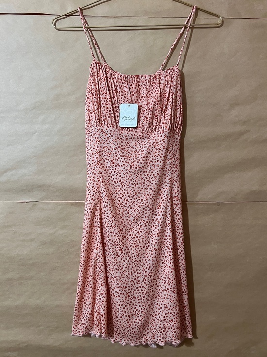 Free People Dresses & Skirts - Free People | NWT Jamie Mini Dress Peach Leopard Print Ruched Tie Back Size S